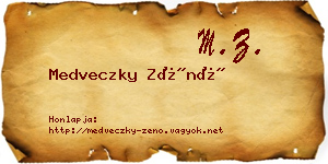 Medveczky Zénó névjegykártya